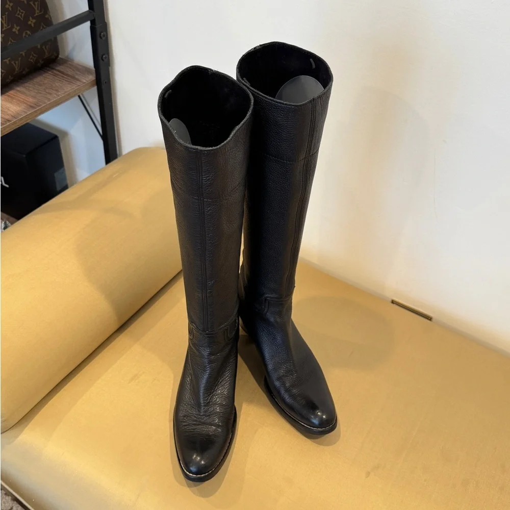 Vintage Miu Miu Black‎ Long Leather Boots. Size 36. - Picture 10 of 11